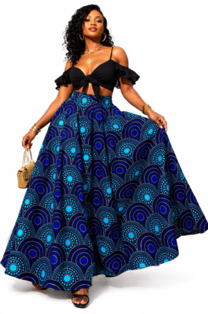 African Ankara Maxi Long Skirt